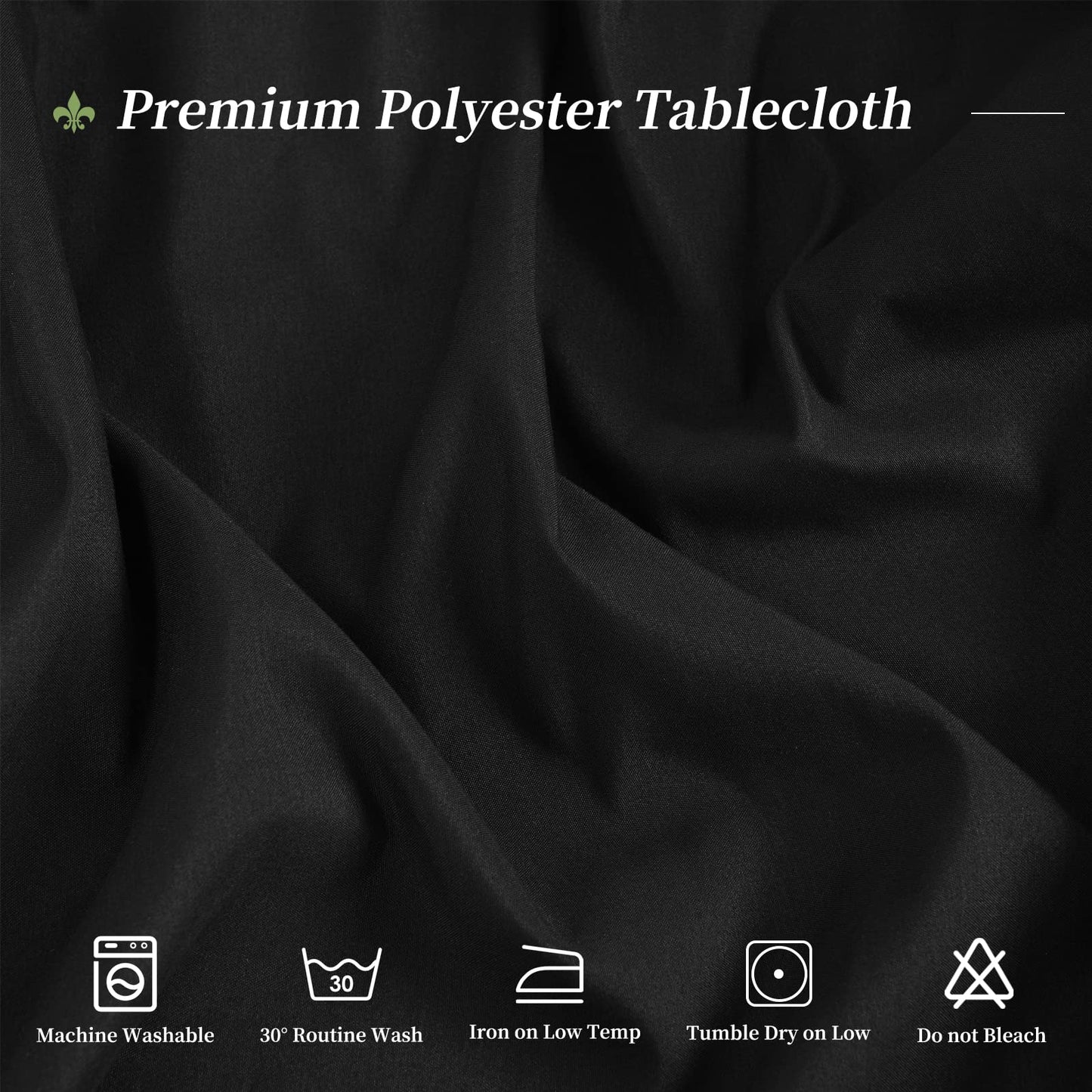 4 Pack Black Round Tablecloth 90 Inch - Circle Polyester Table Cloth for Round Table, Stain and Wrinkle Resistant Washable Fabric Table Cover for Wedding Party Banquet Restaurant Reception Dining