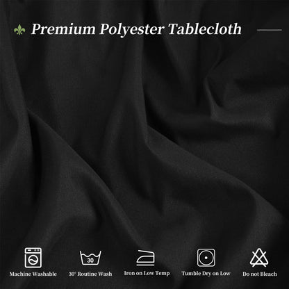 4 Pack Black Round Tablecloth 90 Inch - Circle Polyester Table Cloth for Round Table, Stain and Wrinkle Resistant Washable Fabric Table Cover for Wedding Party Banquet Restaurant Reception Dining