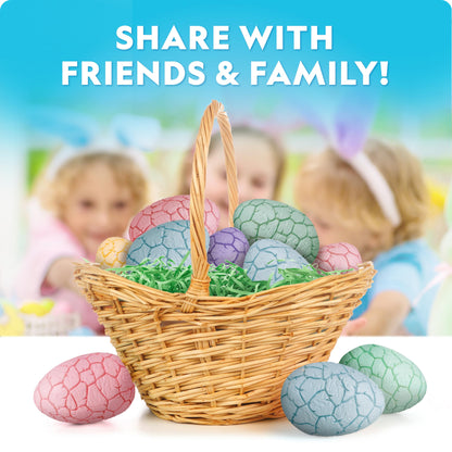 Blue Marble Easter Eggscavation Dig Kit - 12 Easter Egg Dig Bricks with Real Gemstones & Glow in The Dark Dinosaur Figures, Includes Dig Tools, Egg Hunt or Dig Party Activity, Easter Basket Stuffers