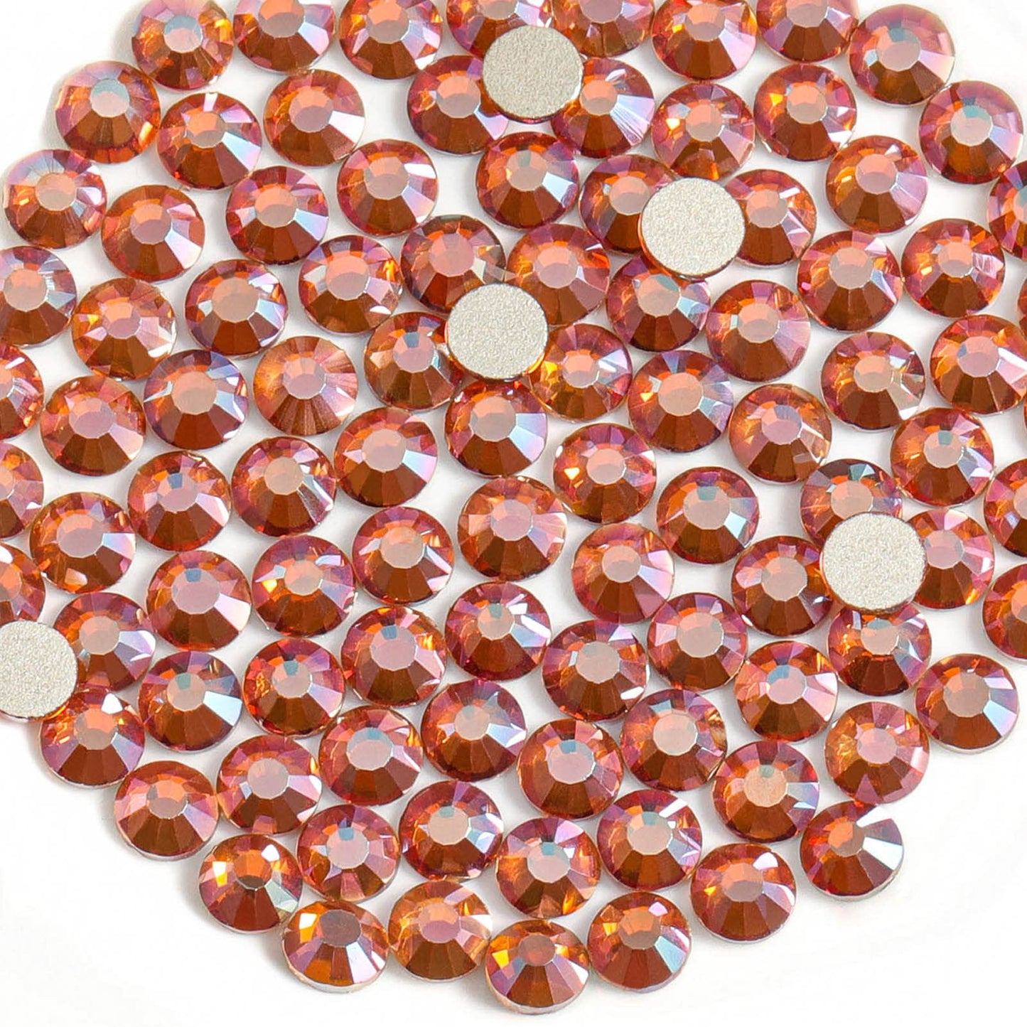 Beadsland 1440 Pieces Flat Back Crystal Rhinestones Round Gems,Amber,SS3,1.2-1.4mm