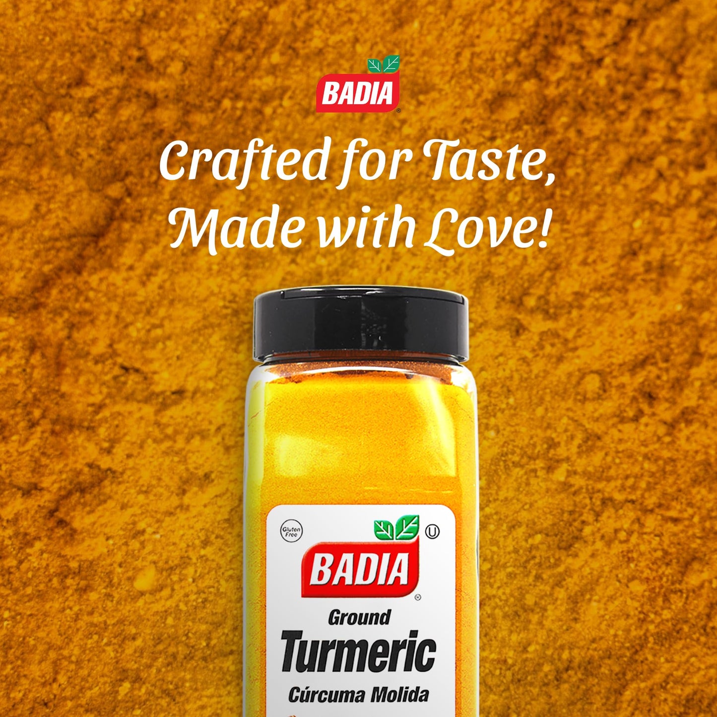 Badia Ground Turmeric Powder, 16 oz - Premium Curcuma Seasoning for Cooking, Golden Flavor & Rich Aroma
