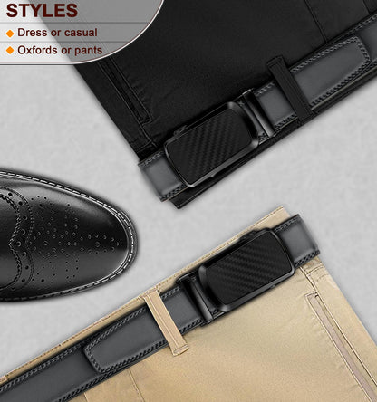 BULLIANT Men's Belt,Brand Ratchet Belt Of Genuine Leather For Gift Men Dress,Size Customized(Dark Gray,30"-36" Waist Adjustable)