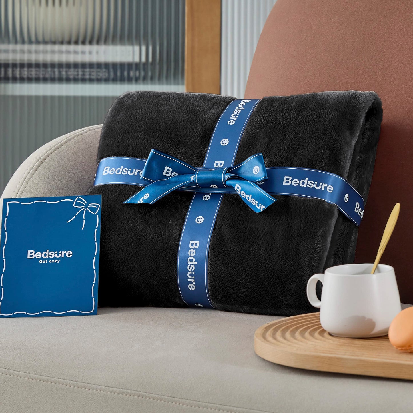 Bedsure GentleSoft Fleece Throw Blanket for Couch Black - Lightweight Plush Fuzzy Cozy Soft Halloween Blankets and Throws for Sofa, 50x60 inches