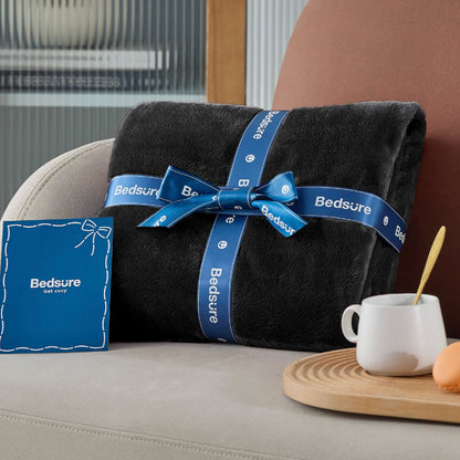 Bedsure GentleSoft Fleece Throw Blanket for Couch Black - Lightweight Plush Fuzzy Cozy Soft Halloween Blankets and Throws for Sofa, 50x60 inches