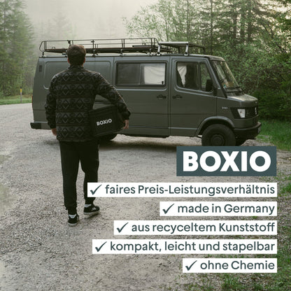 BOXIO TOILET: Portable solution for car trips, boats, hunting or outdoor adventures. Europe's good-selling composting toilet. Compact size: 15.75" x 11.8" x 11"