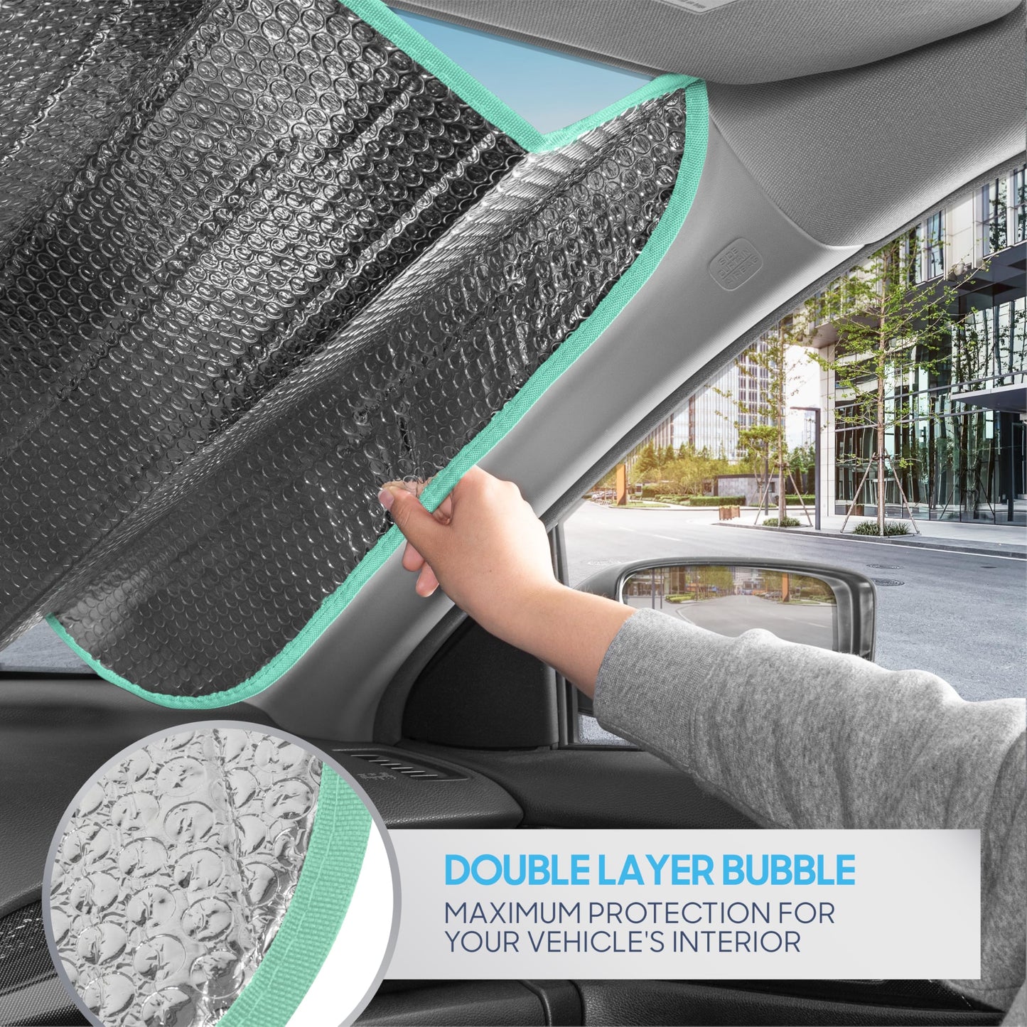 BDK Pastel Flowers Front Windshield Sunshade Accordion Folding Style Auto Shade for Cars Trucks SUVs Vans Blocks UV Rays Sun Visor Protector Easy Setup Keeps Your Vehicle Cool (58" x 27")