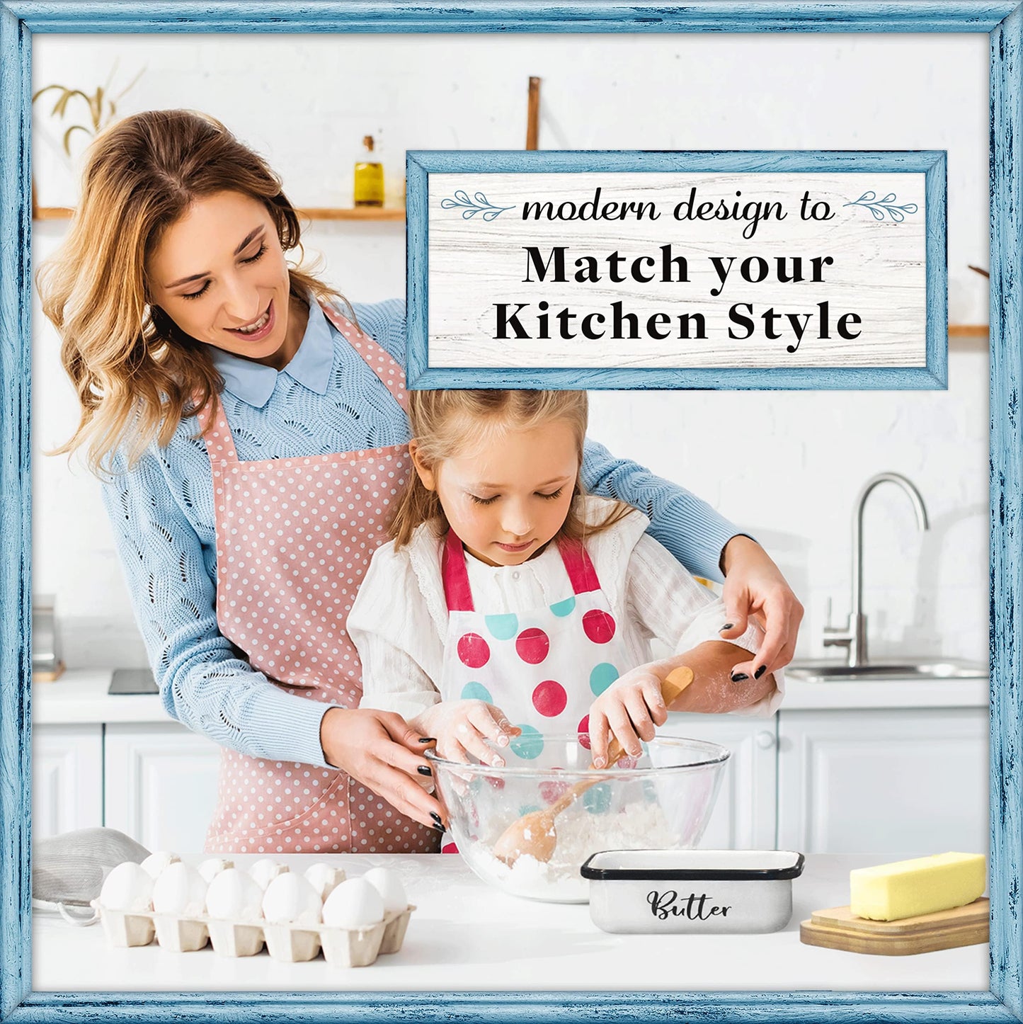 Home Acre Designs Butter Dish with Lid for Farmhouse Home Decor, Kitchen Collection