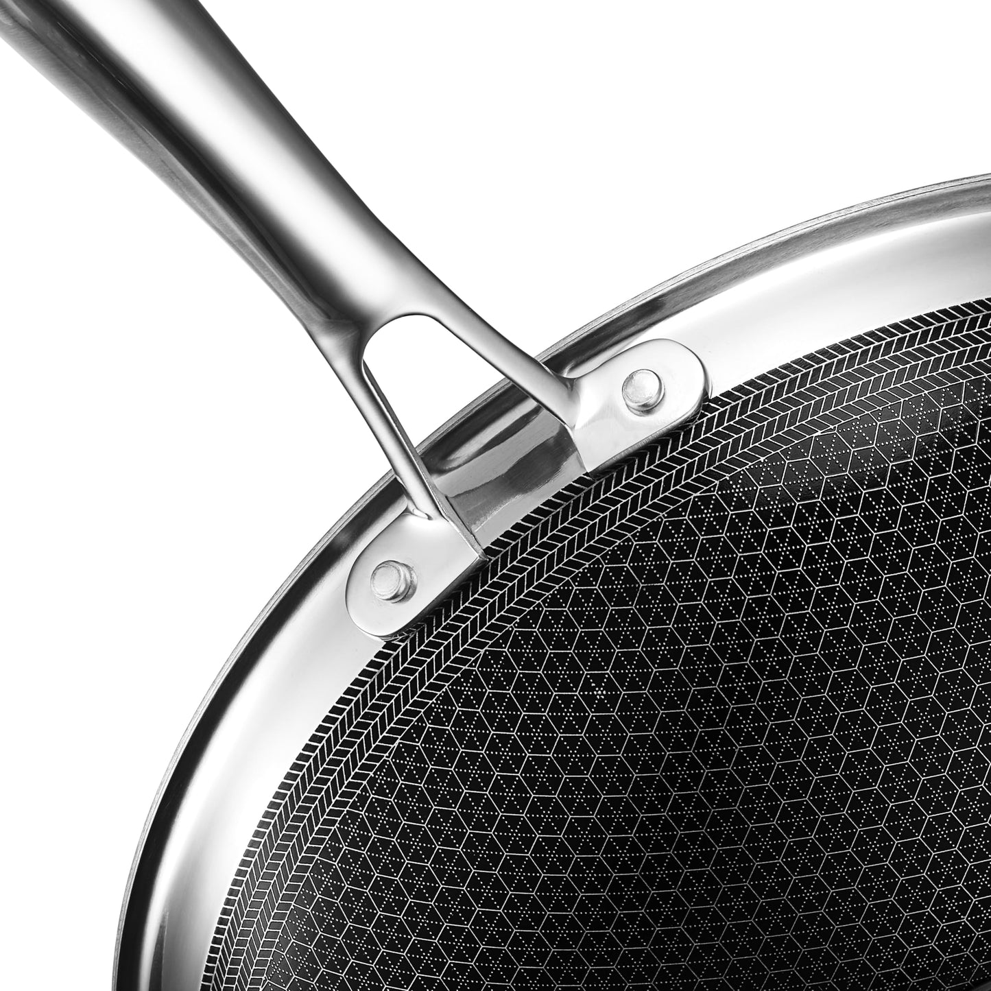 HexClad Hybrid Nonstick 12-Inch Wok, Stay-Cool Handle, Dishwasher-Friendly, Oven-Safe Up to 900°F, Induction Ready, Compatible with All Cooktops