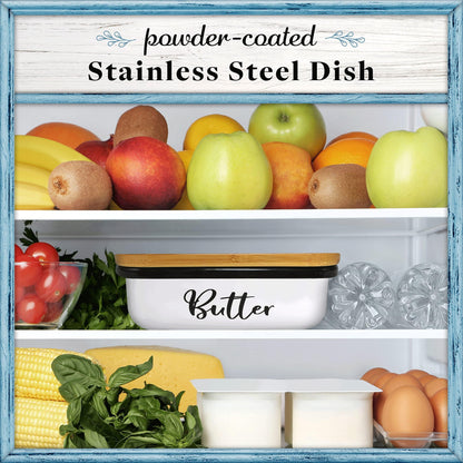 Home Acre Designs Butter Dish with Lid for Farmhouse Home Decor, Kitchen Collection