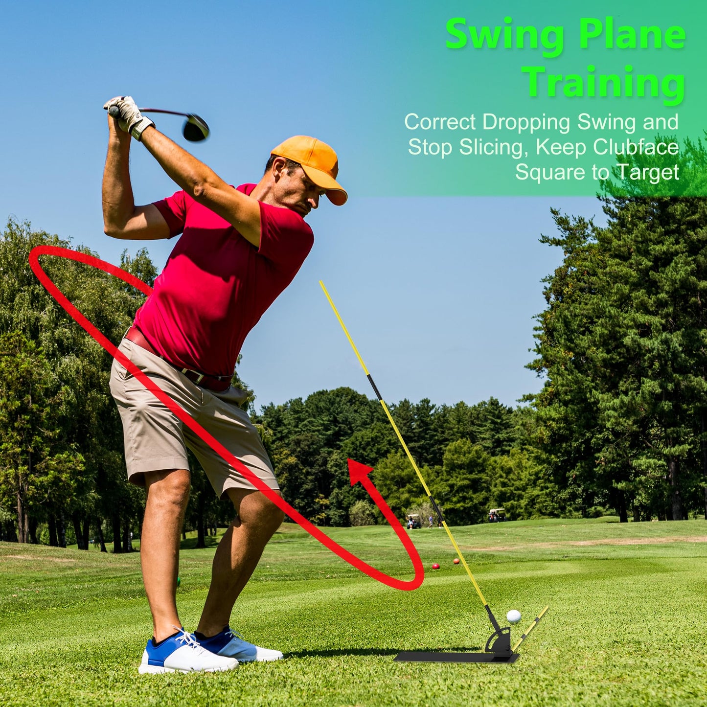 Asyxstar Golf Aligntment Stick Holder Plate Durable Metal Professional Swing Trainer Practice Tool Training Equipment Golf Accessory for Men