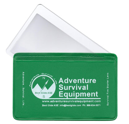Best Glide ASE Credit Card Size Fresnel Lens Fire Starter and Magnifier Lenses (3 Pack - Green)