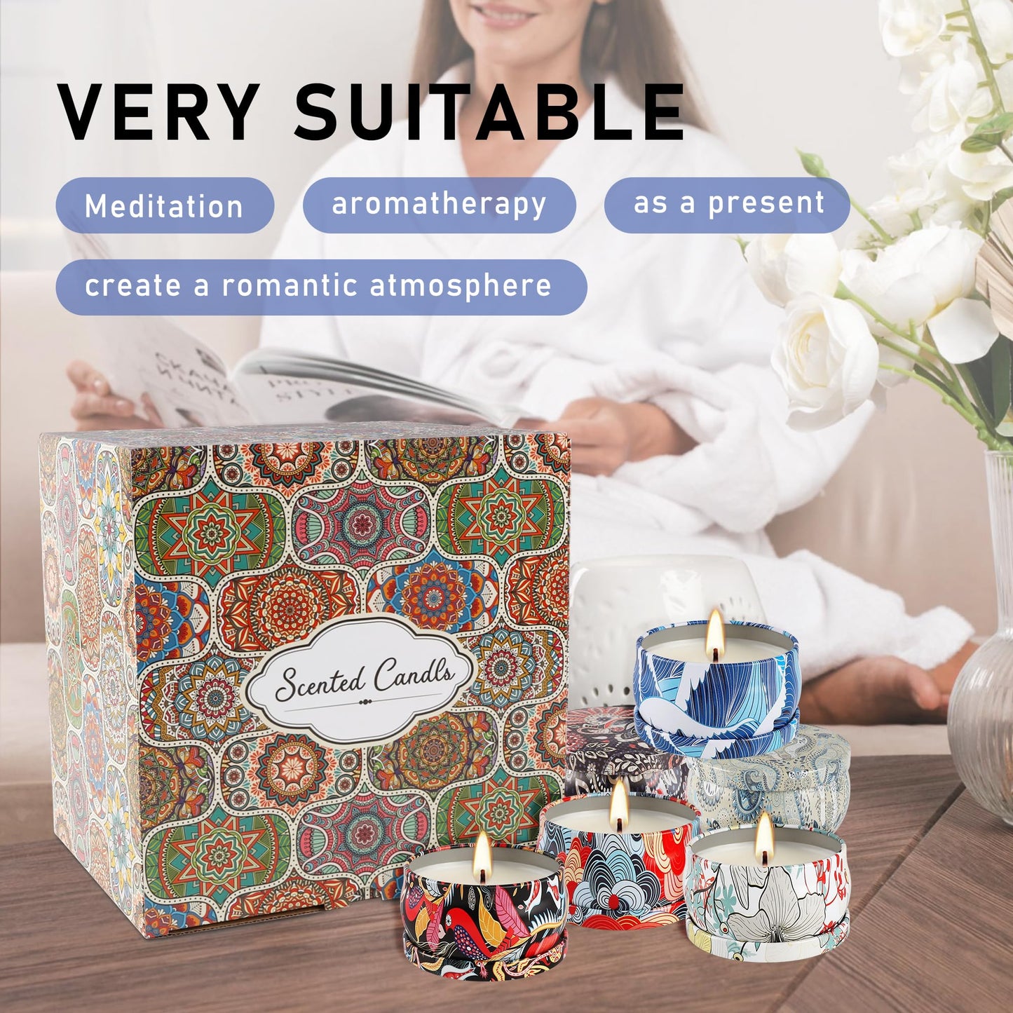 36 Pack Scented Candles Set for Home, Relaxing Stress Relief, Aromatherapy - Natural Soy Wax and Fragrance - Gifts for Women, Mom, Best Friend, Wife, Birthday