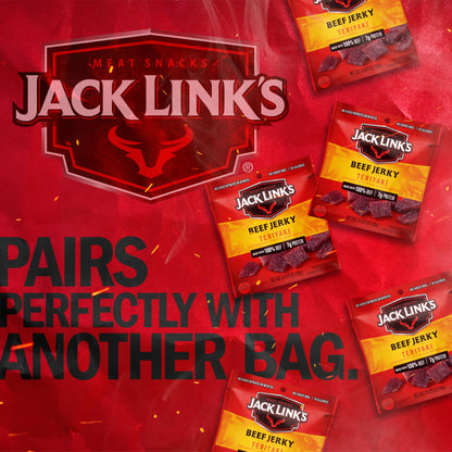 Jack Link's Beef Jerky, Teriyaki, Multipack Bags - Flavorful Meat Snacks for Lunches, Ready to Eat Protein Snacks, Individual Packs - 7g of Protein, Made with 100% Beef - 0.625 oz (Pack of 5)