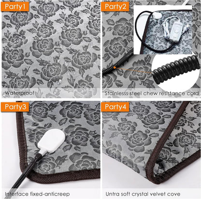 Heated Dog Bed Dog Heating Pad,Outdoor Doghouse Indoor Bed,Continuous High & Low Heater for Small Medium Pet Cat Puppy Puppies Chew Proof