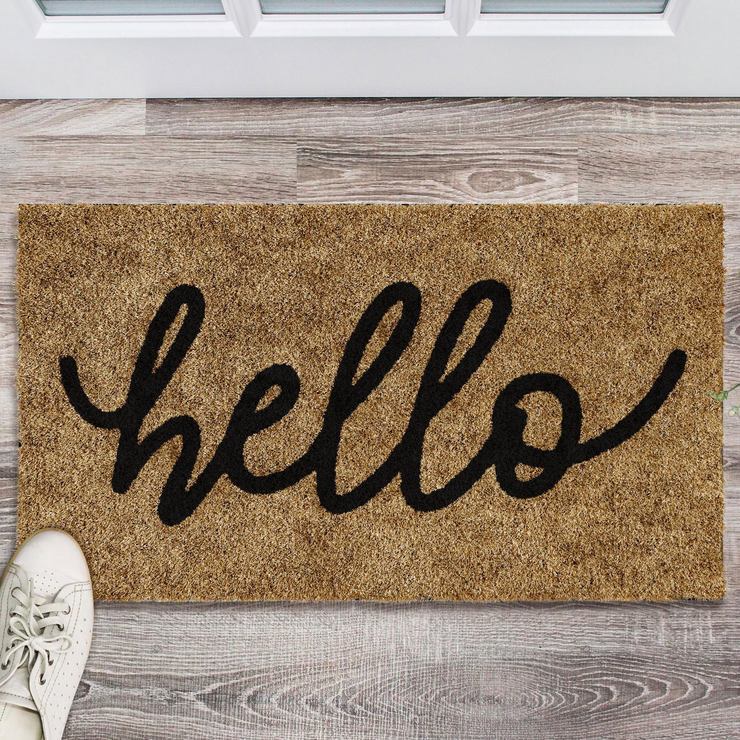 Barnyard Designs Doormat Welcome Mat for Outdoors, Large Front Door Entrance Mat, 30x17, Brown (Hello)