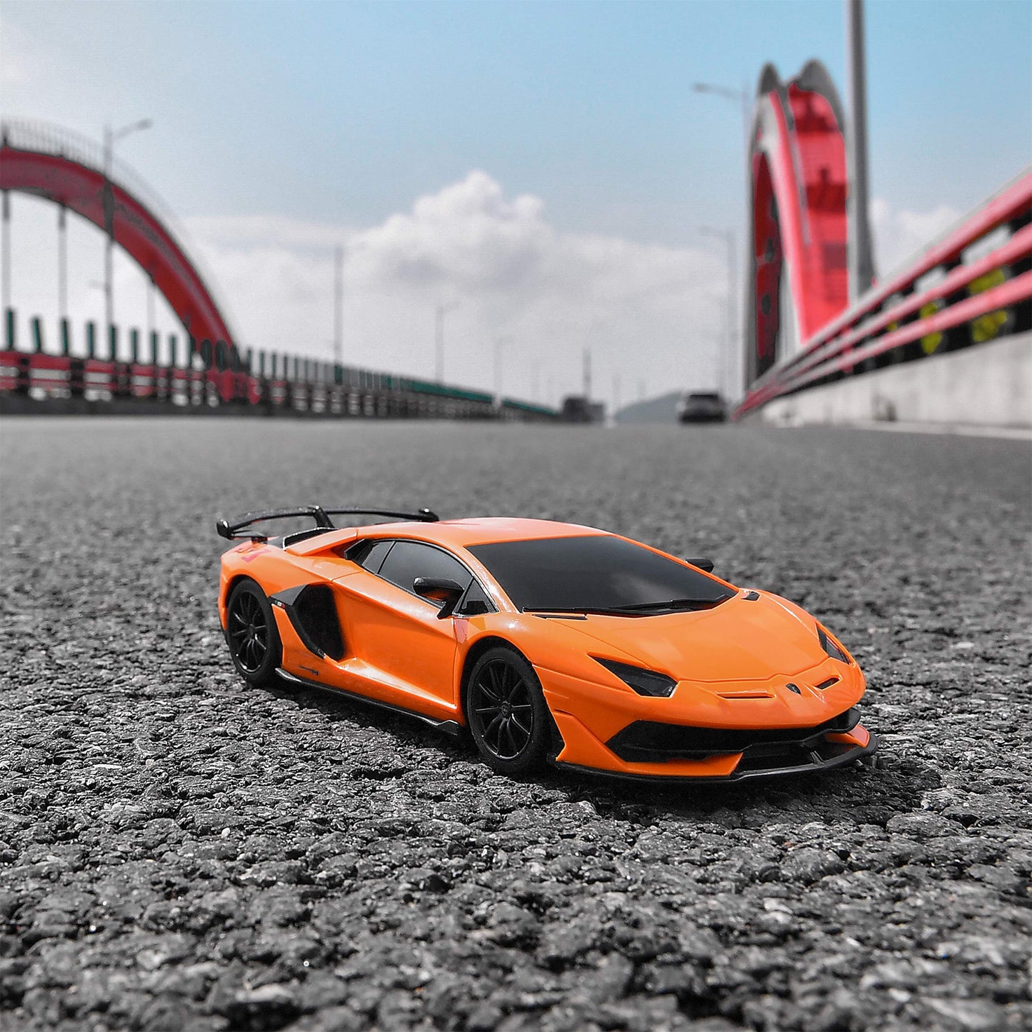 BEZGAR Remote Control Car Licensed RC, 1:24 Lambo Toy Car for Kids, Lambo Aventador SVJ Remote Control Model Electric Sport Racing Hobby Toy for 3 4 5 Year Old Boy Birthday Gift (Orange)