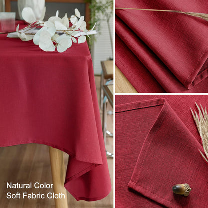 AUSSPVOCT Textured 54 Inch Round Tablecloth Up to 35'' Dia Tables Waterproof Spill-Proof Wipeable Table Cloth Wrinkle Free Circle Dining Table Cover for Birthday Farmhouse Outdoor Party Tablecloths