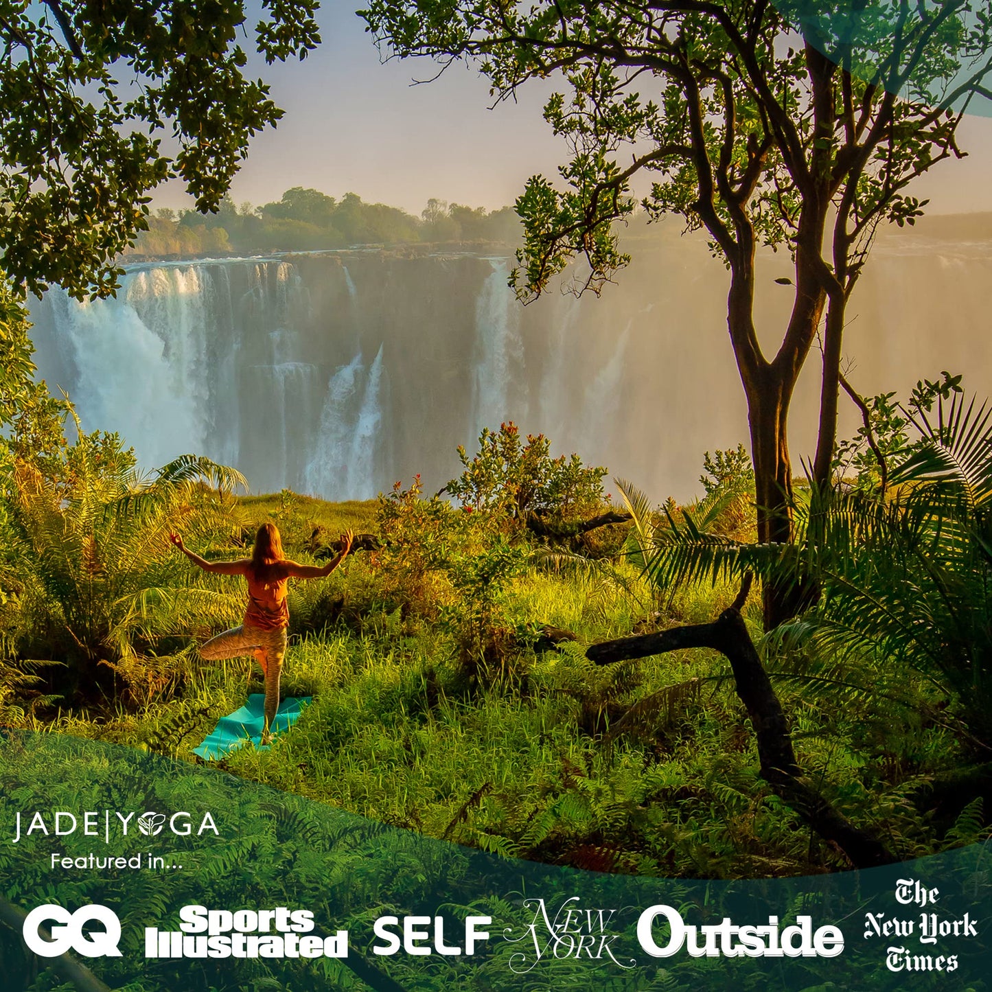 JadeYoga Travel Yoga Mat - Packable, Lightweight, & Portable Yoga Mat - Non-Slip Natural Rubber Mat for Women & Men - Great for Yoga, Home, Gym, Pilates, Fitness & Stretching (Olive Green, 68" x 24")