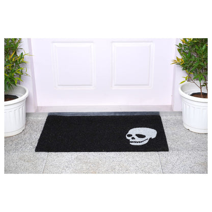 Calloway Mills 153601729 White Skull Doormat, 17" x 29", Black/White