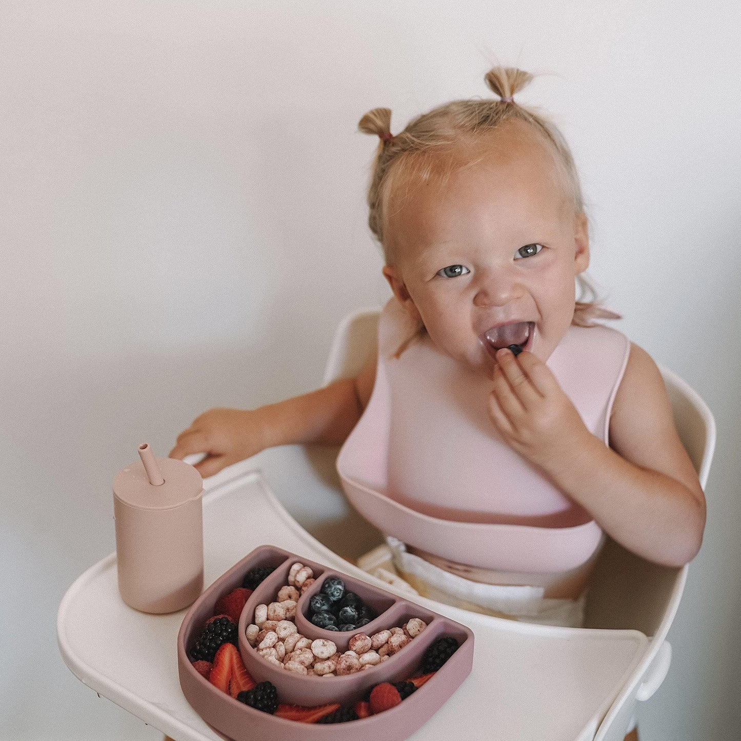 AVA + OLIVER Waterproof Silicone Bib Set with Adjustable Neck Closure - Durable Silicone Bibs for Babies - Set of 2 (Lavender)