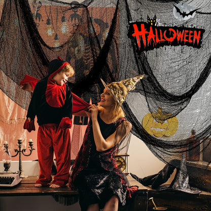 5Pcs Halloween Creepy Cloth Black 30×72inch - Halloween Decorations Clearance - Creepy Spooky Halloween Decorations Outdoor Indoor