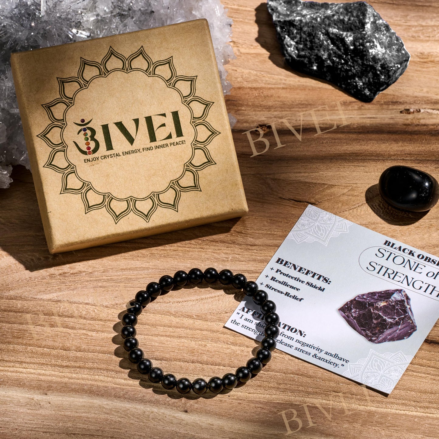 Black Obsidian - Strength - 6mm Beaded Bracelets for Women Handmade Semi Precious Natural Stone Stretch Elastic Jewelry Yoga Protection Gifts Small