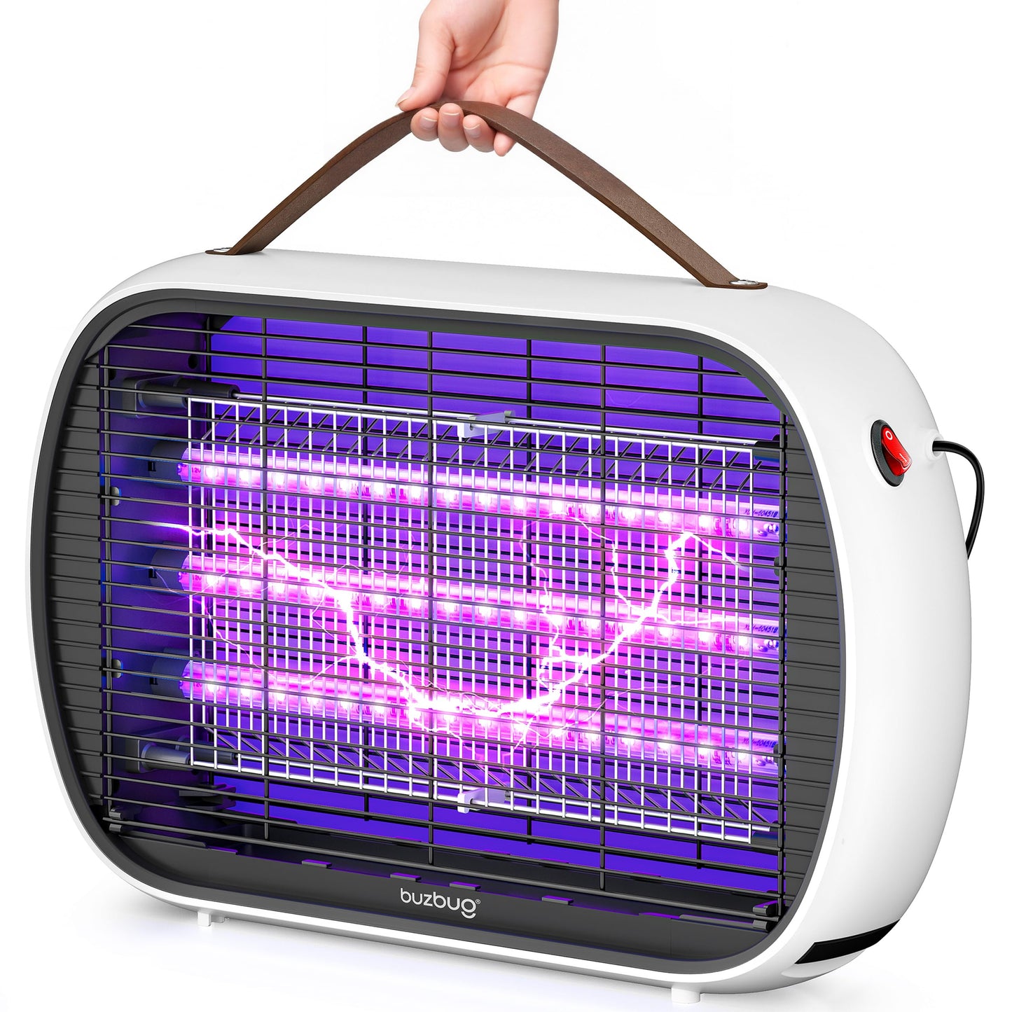 Buzbug Upgraded LED Bug Zapper Indoor, 10 Years Lifespan 3 Lamps Sustainable Less Power, 3800V Powerful Electric Mosquito Zapper, Durable Fly Trap Mosquito Trap, Fly Killer Fly Zapper -MA015PLUS