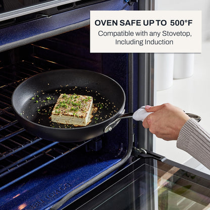 All-Clad HA1 Hard Anodized Non Stick Fry Pan Set 2 Piece, 8, 10 Inch, Induction, Oven Broiler Safe 500F, Pots and Pans Set, Kitchen Frying Pans, Skillets, Premium Cookware, Home, Dishwasher Safe Black