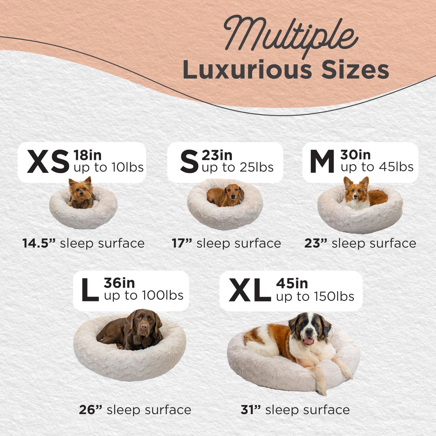 Best Friends by Sheri The Original Calming Donut Cat and Dog Bed in Lux Fur Oyster, Small 23x23