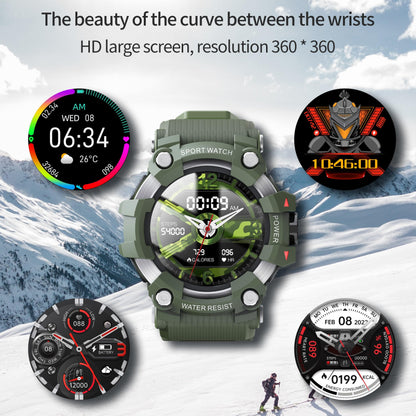 AOSLSI Watch Compass, Altimeter Barometer Thermometer Temperature, Pedometer Watch, Watch Compass, Altimeter Barometer Thermometer Temperature, Pedometer WArmy Waterproof Outdoors Sport Digital Watch for Men, Black