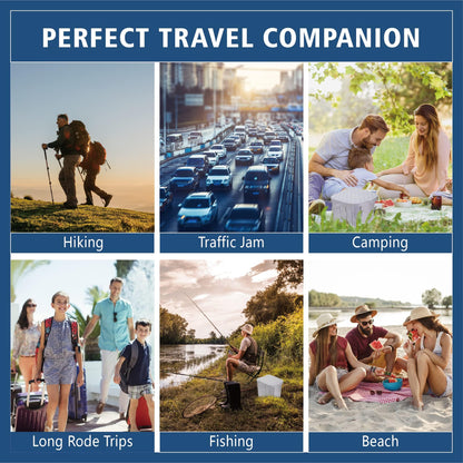 Hapoon XL Portable Folding Camping Toilet with Lid - Travel Portable Potty for Adults, Grey