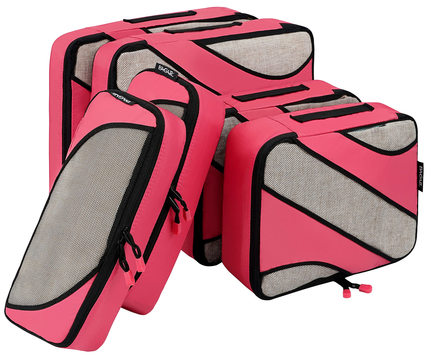 BAGAIL 6 Set Packing Cubes,Travel Luggage Packing Organizers(6Set Coral)