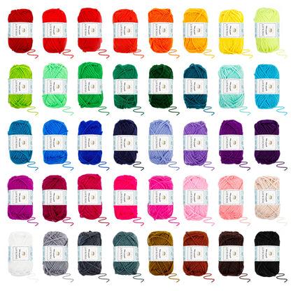 INSCRAFT 113 Piece Crochet Kit with Yarn Set– 1600 Yards Assorted Yarn for Knitting and Crochet, 73PCS Crochet Accessories Set Including Ergonomic Hooks, Knitting Needles & More Ideal Beginner Kit