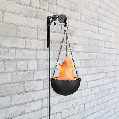 Aspen Creative 61168-02-1, Hanging Fire Flame Light Prop for Halloween, Christmas and Party Decor Black