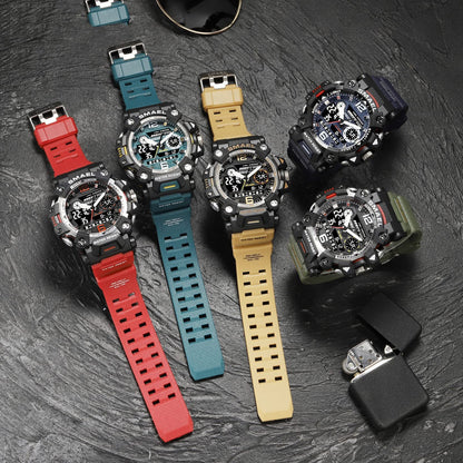 AIMES Men's Watches Tactical Outdoor Sports Waterproof Military Watch Analog Digital Date Multi Function Large Dual Display Mens Wristwatch