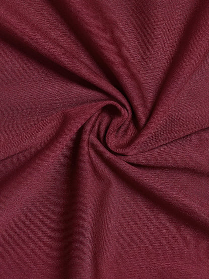 Allegra K Women's Flare Dress Halloween Contrast Peter Pan Collar Short Sleeves Wednesday Addam Dresses X-Small Burgundy