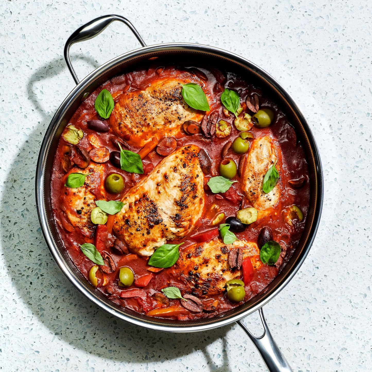 HexClad Hybrid Nonstick 5.5-Quart Deep Sauté Pan with Tempered Glass Lid, Stay-Cool Handle, Dishwasher-Friendly, Oven-Safe Up to 900°F, Induction Ready, Compatible with All Cooktops