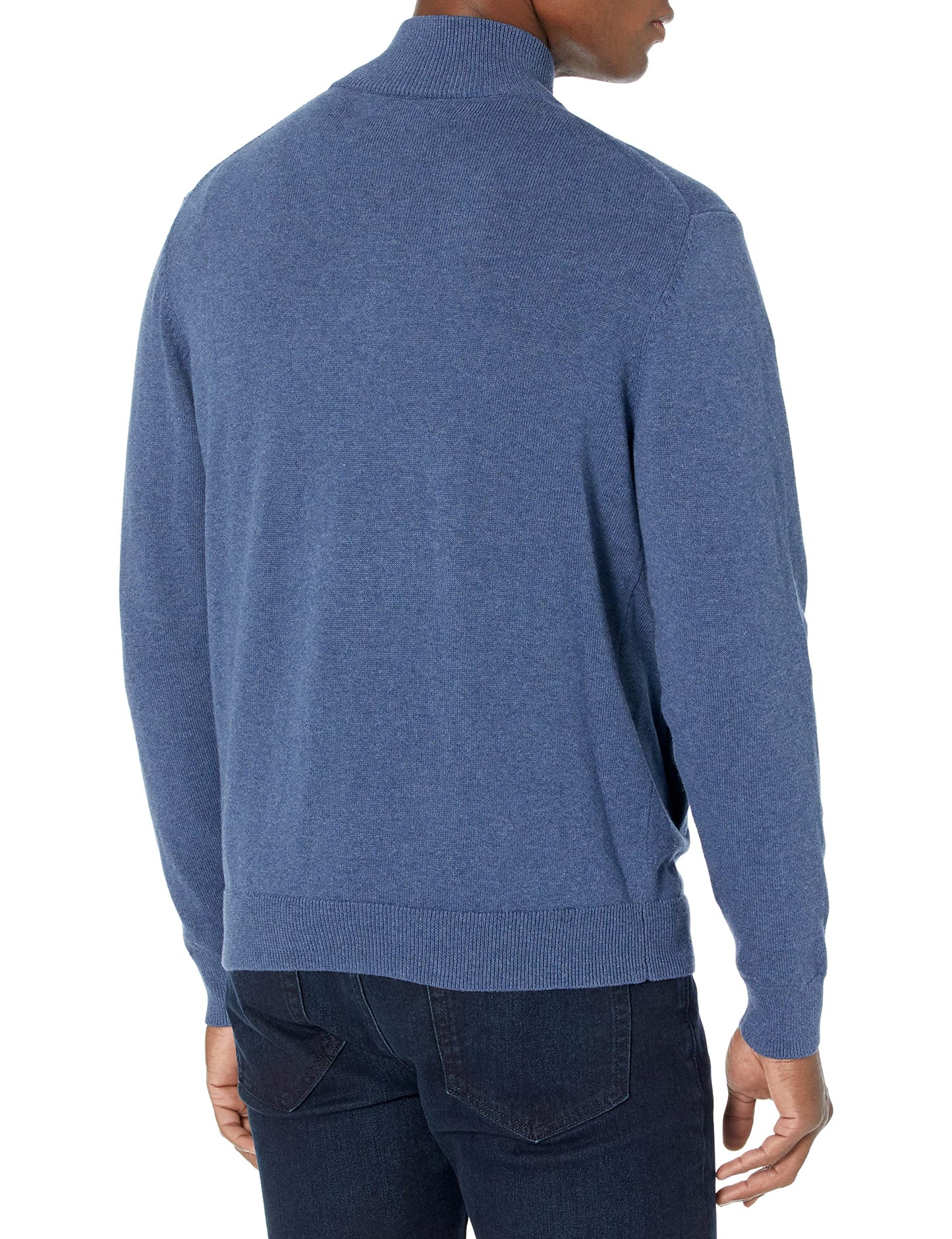 Amazon Essentials Men's Full-Zip Cotton Sweater, Blue Heather, XX-Large