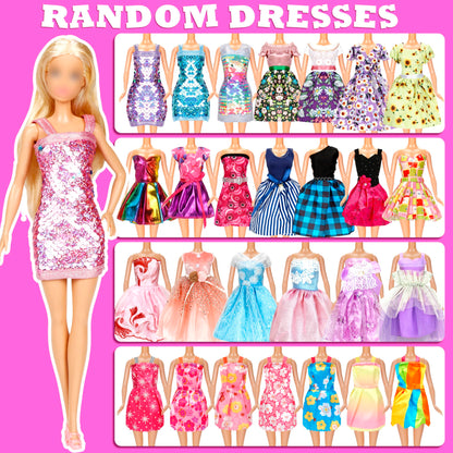 71 Pcs Doll Clothes and Accessories, 5 Wedding Gowns 9 Fashion Dresses 3 Tops 3 Pants 3 Bikini Swimsuits 20 Shoes for 11.5 inch Doll Christmas Stocking Stuffers Girls Gift Age 5-7 8-10