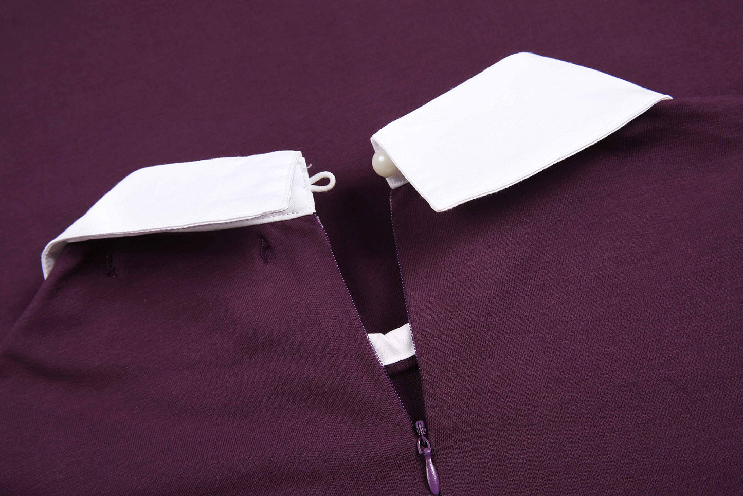 Aphratti Women's Long Sleeve Peter Pan Collar A-Line Fit and Flare Skater Dress Casual Fall Halloween Costumes Adult Purple Large