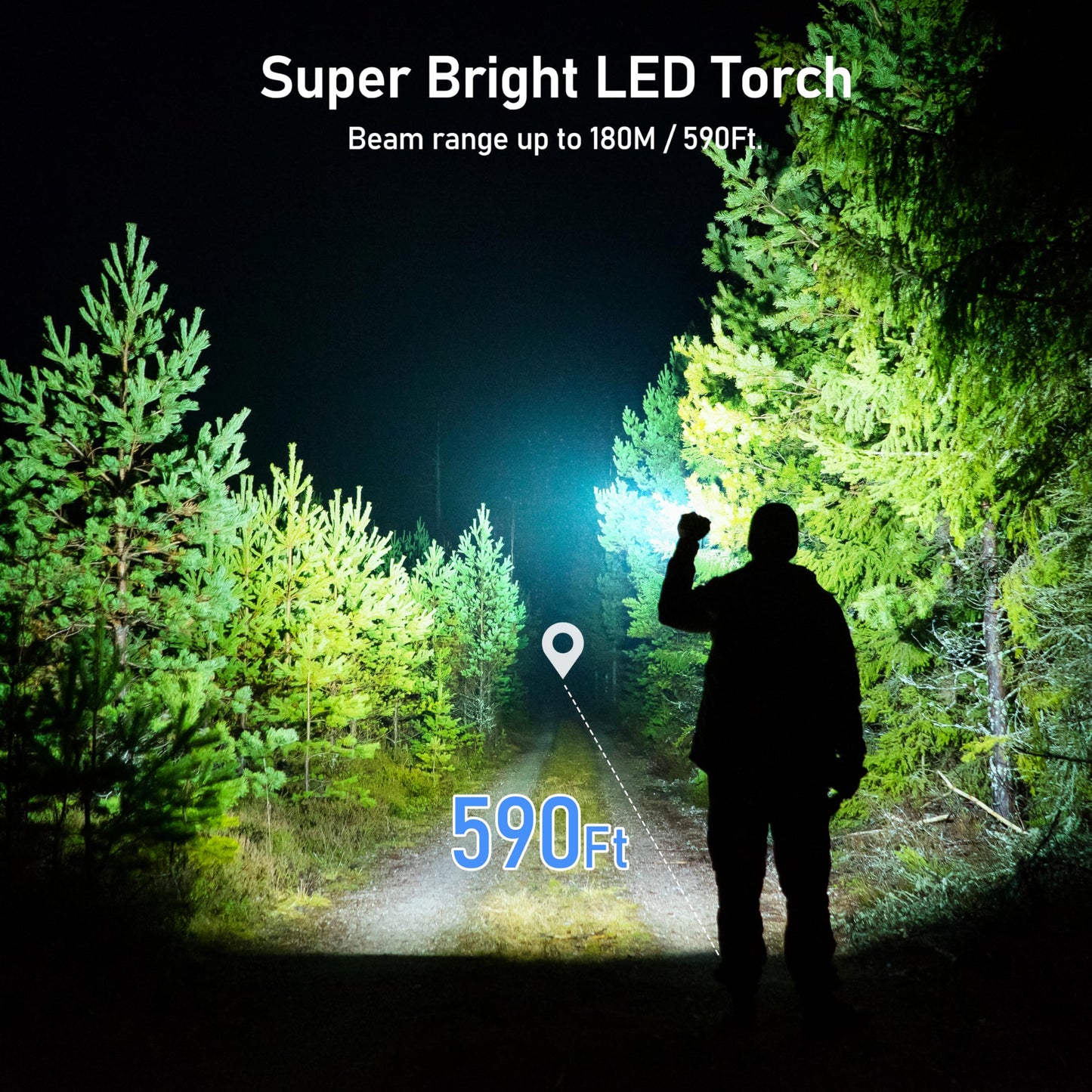 Blukar Flashlight Rechargeable, High Lumens Flashlight, Super Bright Small LED Flash Light- Zoomable, Adjustable Brightness, Long Lasting for Camping, Outdoors and Home Emergency