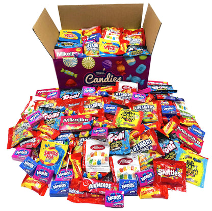 HUGE Assorted Candy PARTY MIX BOX 6.50 LBS/104 OZ Over 255 Individually Wrapped Candies of All Time America's Most (104)