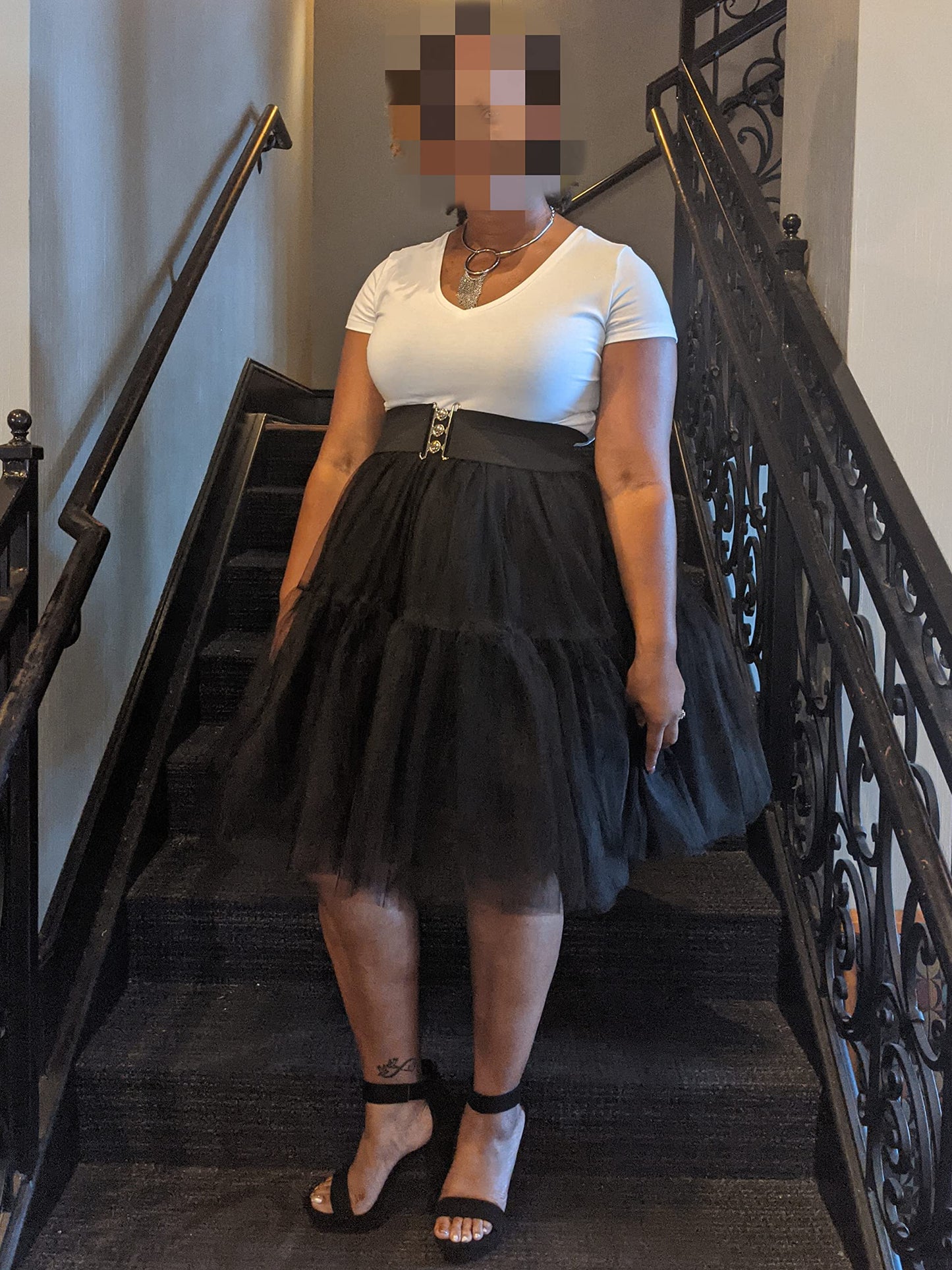 Black Tutu for Women Adults Beetlejuice Costume Short Tulle Skirt Halloween Skirt Puffy Petticoat Skirts Black