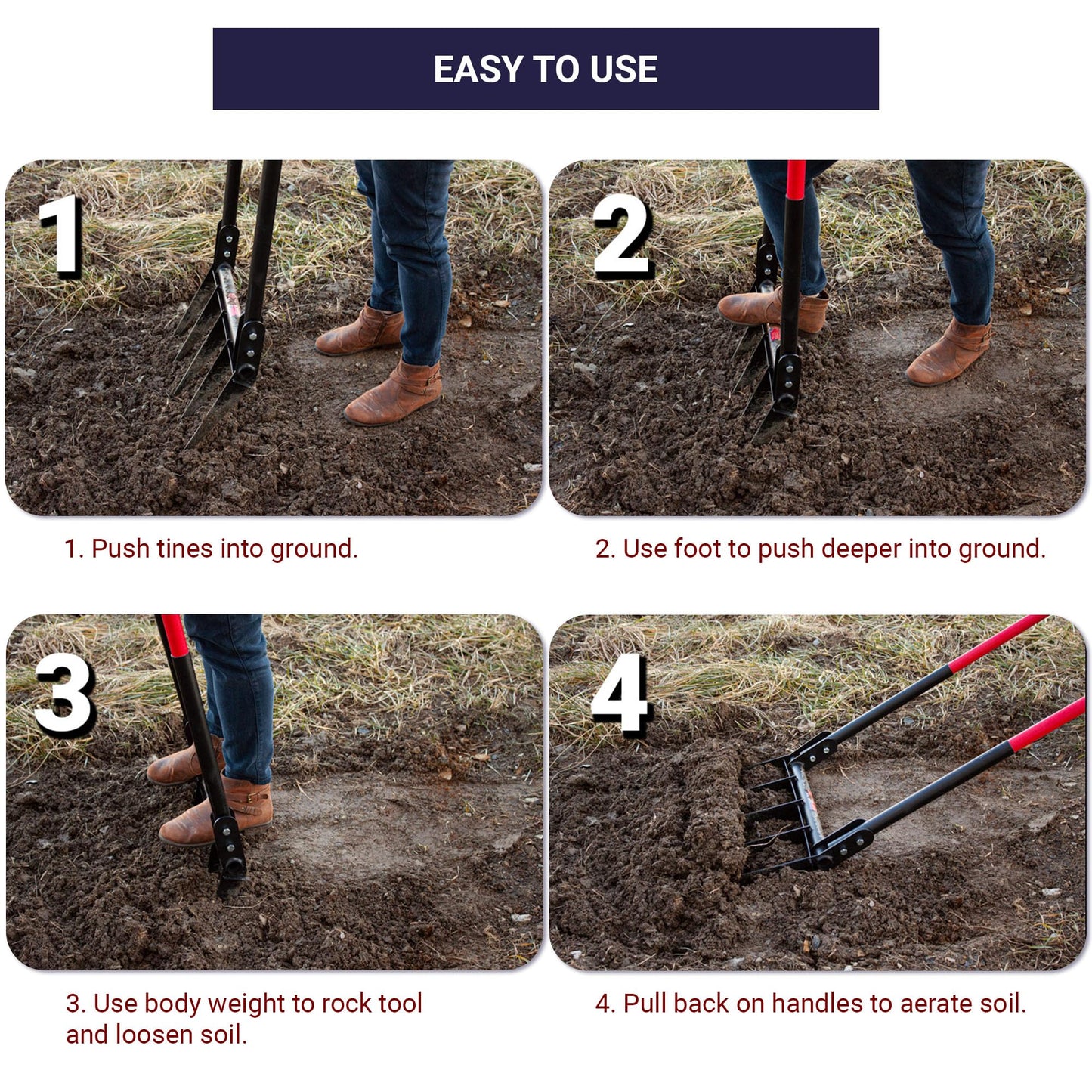Bully Tools 92627 Broad Fork with Fiber Glass Handle