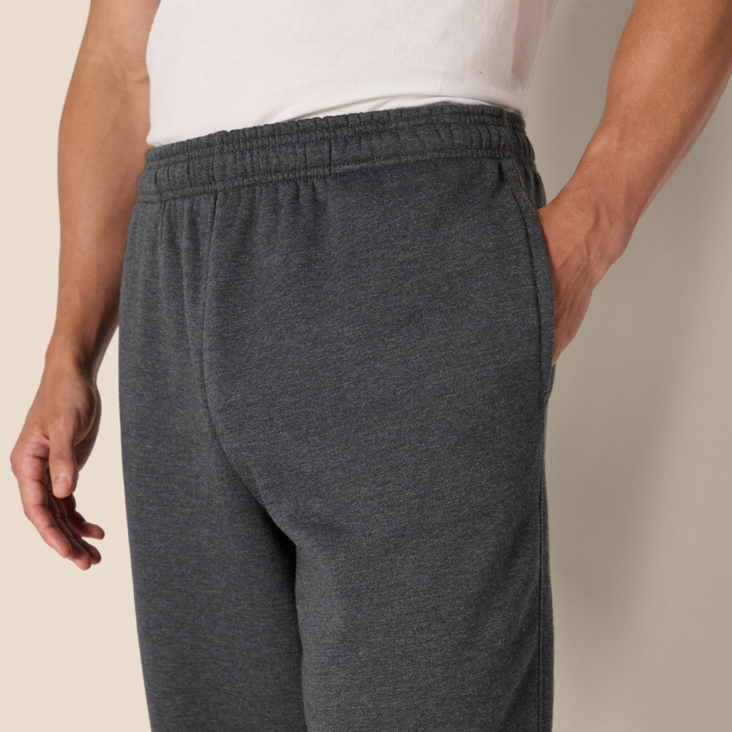 Amazon Essentials Men's Fleece Open Bottom Sweatpant (Available in Big & Tall), Charcoal Heather, X-Large