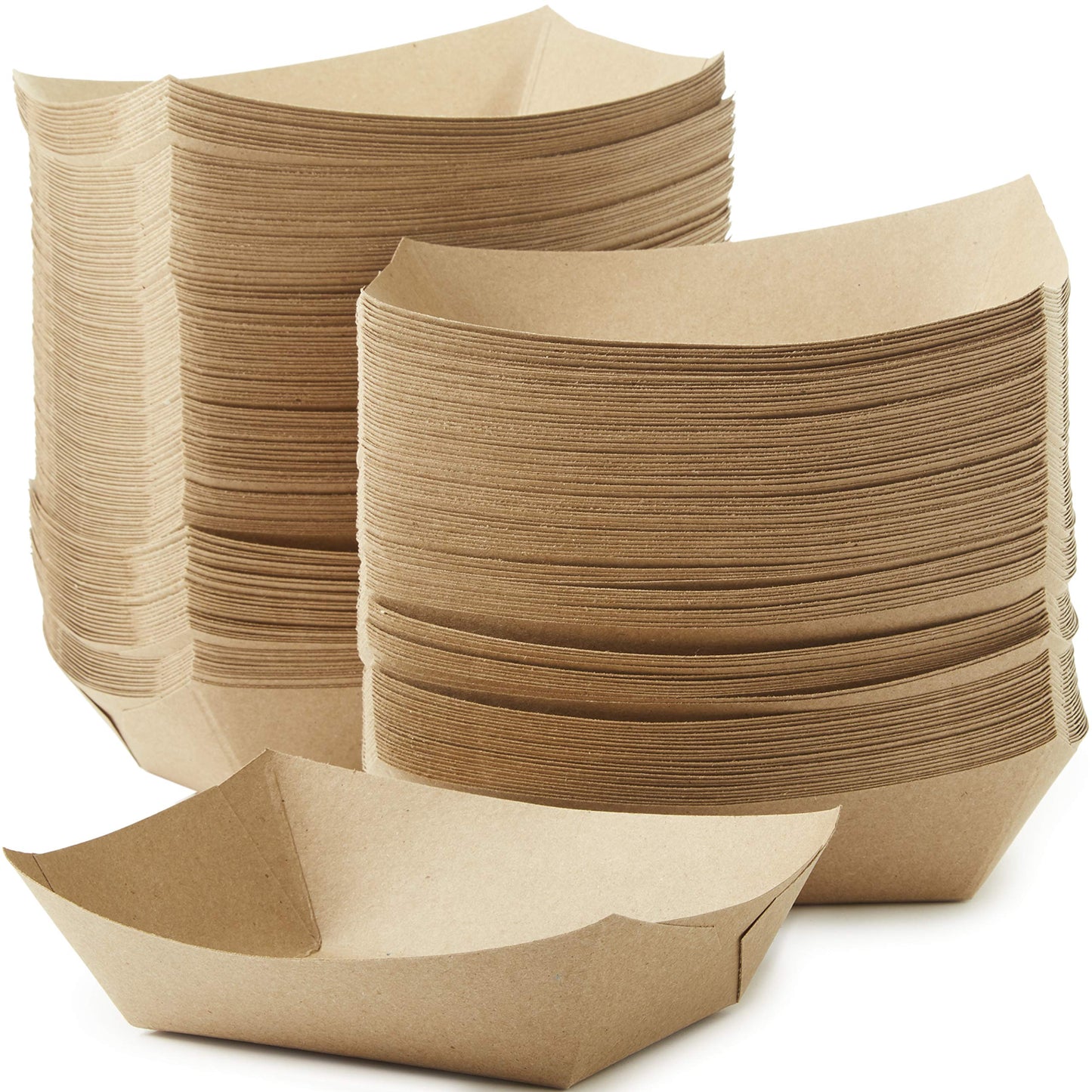 Avant Grub Eco Friendly USA-Made 3lb Food Holder Trays, 50-Pack. Compostable Kraft Paper Dishware Plates for Diners or Concession Stands. Sturdy Disposable 3lb Party Snack Boat. Ideal for Events!