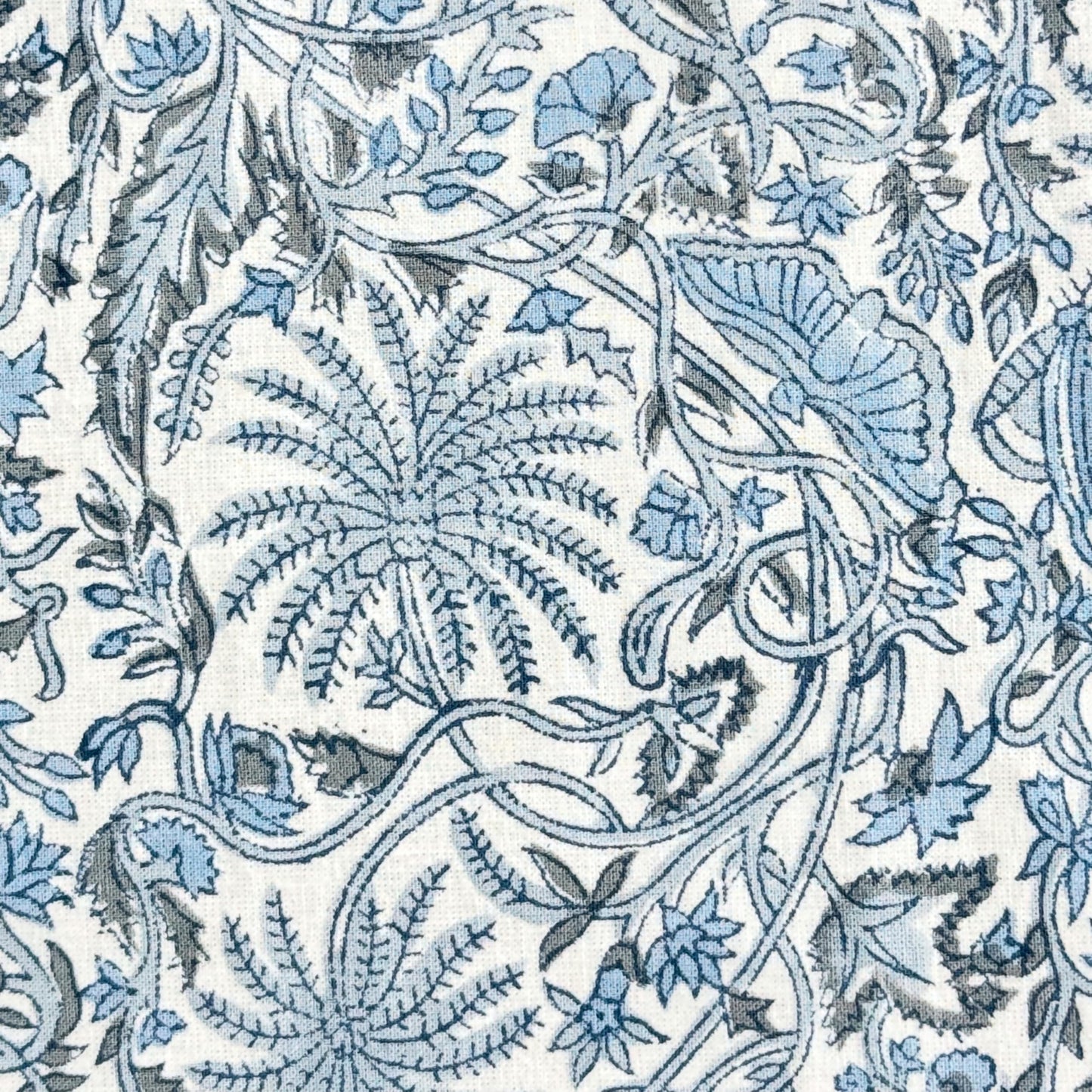 ATOSII Butterfly Blue 100% Cotton Rectangle Summer Tablecloth, Handblock Floral Print Linen Table Cloth for Kitchen Dining I Parties, Weddings, Outdoors, Decor 60 X 108 Inches, 8 Seater