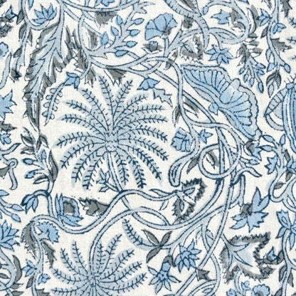 ATOSII Butterfly Blue 100% Cotton Rectangle Summer Tablecloth, Handblock Floral Print Linen Table Cloth for Kitchen Dining I Parties, Weddings, Outdoors, Decor 60 X 108 Inches, 8 Seater