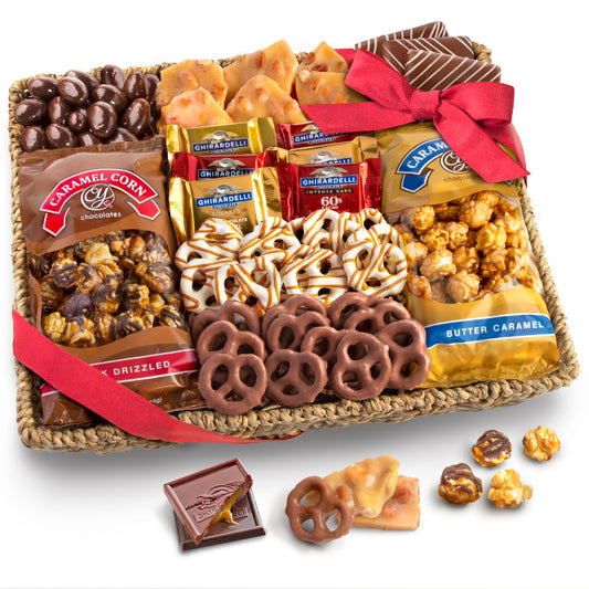 A Gift Inside Chocolate, Caramel and Crunch Grand Gift Basket