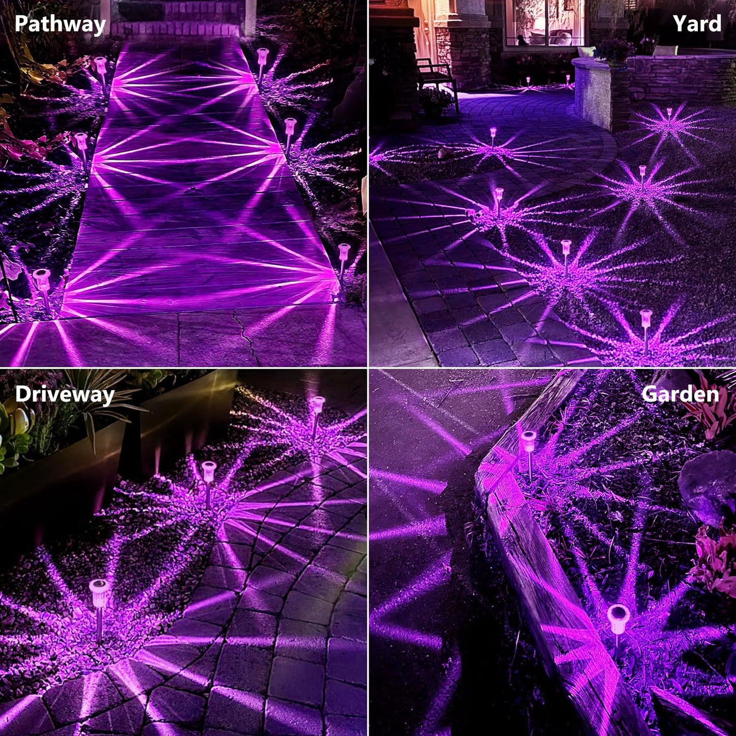Gorrzai Halloween Solar Lights Outdoor 10 Pack Solar Pathway Lights Outdoor Halloween Decorations Waterproof Yard Lighting for Driveway Garden Walkway Path Landscape Lawn